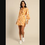 Charlie Holiday Amber Orange 70s Floral Belted Shirt Dress 4 Photo 4
