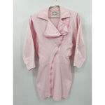 Vintage 80s Pink Bodycon Mini Dress Shoulder Pads Asymmetric Zipper Made in USA Size undefined Photo 1