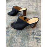 Nine West  Blue Denim Gemily Block Heel Peep Toe Mules Size 7.5 Photo 4