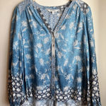 Liverpool  Button Front Shirred Blouse Longsleeve Medium Photo 0