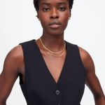 Madewell  Cutaway Long Vest in Jet Black, Size 4 Photo 1