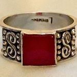 Sterling Silver Vintage Carnelian Filigree Cocktail Ring Photo 7