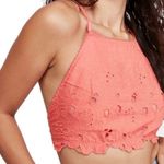 Free People Pink June Kiss Kiss Halter Bralette/coral Photo 4