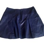 Vince 100% Lamb Leather Blue Pleated Skirt Photo 2