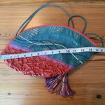 Vtg Carlo Fiori Purse Brightly Colored Snake Leather Crossbody Zip Tassles Italy Pink Photo 11