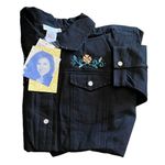 Susan Graver NEW Womens 3X Black Denim JEAN JACKET Embroidered Sequin Mob Wife Photo 7