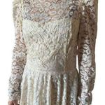 Vintage Cachet by Bari Protas Cream Lace long sleeve circle skirt dress size S Photo 13