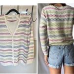 Alfred Dunner Women’s Button Down sweater tank attached white pink blue Size L Size L Photo 1