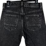 PacSun SZ 30 Vintage Loose Crop Jeans Button-Fly Hi-Rise Seamed Leg Frayed Black Photo 4