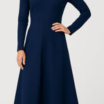 Jil Sander  navy long sleeve formal dress evening designer Holiday classic $650 Photo 0