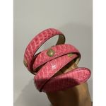 L&B LB Belt Company Pink Genuine Snake Leather Golf Belt Sz M 38" Concho Stud Gold Photo 3