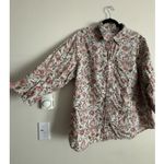 Charter Club Women Plus Size 3X Top 20W Floral Cotton Linen 3/4 Sleeve Boho Photo 2