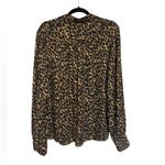 Daniel Rainn NWT  Zaro Button Up Blouse in Tan Animal Print - Size XXL Photo 1