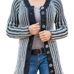 Pure Brand Black White English Handmade Cotton Cardigan Sweater Medium Large Photo 0