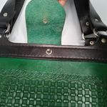 Vintage green leather handcrafted shoulder bag Green Photo 3