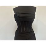 Sherri Hill  55554 Corset Ruched Satin Strapless Dress Sz 0 USED Photo 1