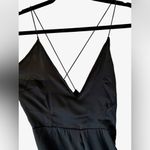 Pretty Little Thing NWT Black Backless Satin Culotte Jumpsuit Romper Plunge v-Neck Photo 8