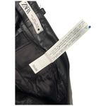 ZARA New  Womens Size Large Faux Leather Pants Slash Pockets Mid Rise Black Photo 9