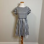 Altar'd State Altar'd State Striped Fit and Flare Navy Dress Casual Dress Dress Small Photo 1