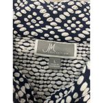 JM Collection Jacket Womens L Navy Blue White Mandarin Collar Jacquard 3 Button Photo 1