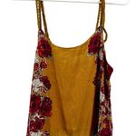Free People Move Lightly Satin Tank Top Floral Scoop Neck Cami Yellow Pink XS Photo 1