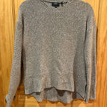 Theory knit crewneck sweater in various shades of brown and beige. Photo 0