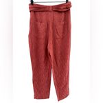 Anthropologie EttTwa Aubade Mauve Tie Waist High Rise Textured Cropped Pants 4 Photo 4