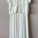 Kings Road NWT Women’s White Maxi Summer‎ Dress with Crochet Cardigan Size M Size M Photo 0