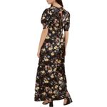 FRNCH  The Amaria Floral Dress in Black Floral size Small Short Puff Sleeves NWT Photo 2