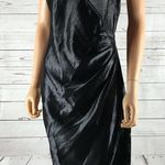 BCBGeneration Black Satin Midi Dress 4 Photo 5