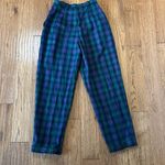 Allen Solly England Vintage 100% wool tartan trousers 8petite Blue Size 8 Photo 8