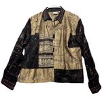 Chico's Chico’s Silk Button-Front Shirt Women’s Size 1 Medium Art To Wear Tribal Boho Photo 0