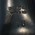 Gucci  Women's Size 7B Gold Metallic Studded T Ankle Strap Stiletto High Heels Photo 13