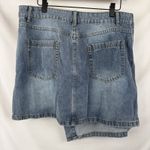 Women's Light Blue Denim Skirt L Asymmetrical Button Front Pockets Casual Retro Size L Photo 3