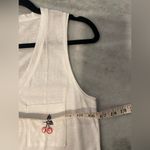 Madewell NWOT  Size S White Cherry  Embroidered Pocket V Neck Cotton Tank Top Photo 4