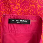 Ellen Tracy  Vibrant Pink Orange Swirl Floral Roses Midi Dress Pockets Size Large Photo 10