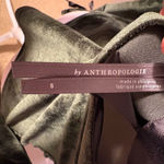 Anthropologie Velvet Crisscross Back Long Sleeve Holiday party Top Green bows Photo 6