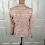 DKNY Sz 4 NWOT $159 MSRP Pink Tweed Fringe Blazer Photo 3