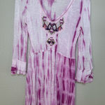 Free People Sun Up Pink Ombré Tie Dye Embroidered Embellished Mini Dress M Photo 0