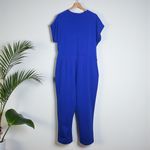 EXPRESS  V-Neck Tie Waist Straight Leg Jumpsuit with Pockets Photo 5