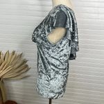 Tart Women's One Shoulder Blue Gray Velvet Blouse Size S Ruffle Top NWOT Photo 1