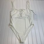 Love Tree  White Lace Top 1 Pc Swimsuit Sz Medium Photo 0