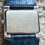 Anne Klein  women’s vintage blue/silver‎ genuine leather crystal bracelet watch Photo 5
