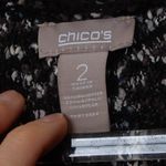 Chico's  Womens‎ Boucle Knit Open Front Cardigan Size L 2 Black White Long Sleeve Photo 3