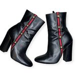Gucci Carly Studded Sylvie Web Stripe Black Ankle Boots EU 38 US 8 Photo 0