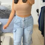 American Eagle Light Wash Cargo Denim Pants Photo 0