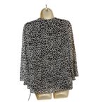 Rebecca Malone Leopard Print Cardigan Top Set Black White Small Chic Layered Photo 1
