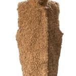 INC International Concepts Tan Faux Fur Sleeveless Sherpa Vest Size medium Photo 0