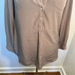 Zoa  New York Popover Blouse Tan Gray Photo 2