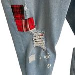 Lane Bryant midrise boyfriend cropped distressed patchwork denim jeans 22 Photo 5